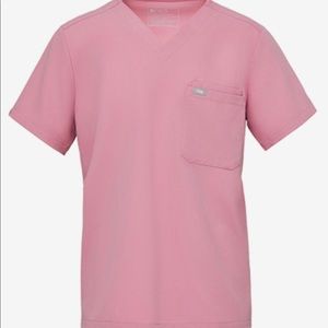 Figs Leon Scrub Top Chalk Pink